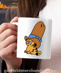 cowboy garfield smile on the day white mug