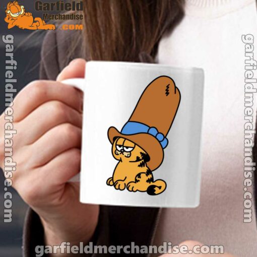 cowboy garfield smile on the day white mug