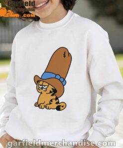 cowboy garfield smile on the day white sweatshirt for kid boy