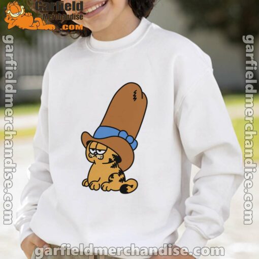 cowboy garfield smile on the day white sweatshirt for kid boy