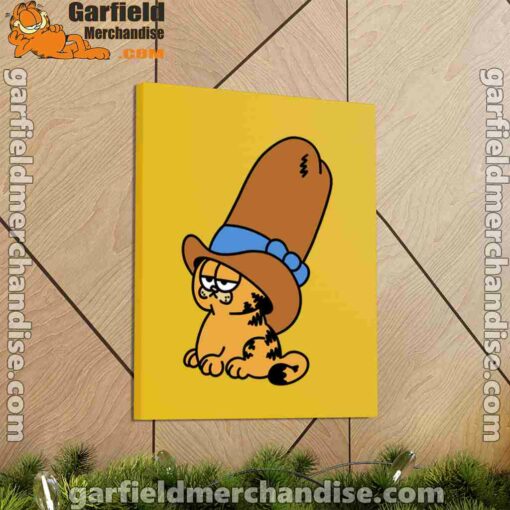 cowboy garfield smile on the day yellow canvas