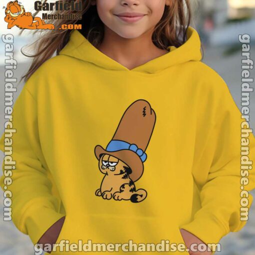 cowboy garfield smile on the day yellow hoodie for kid girl