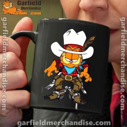 cowboy garfield what do need black coffee mug