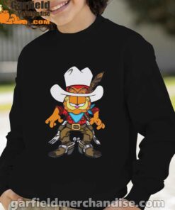 cowboy garfield what do need boy with black sweatshirt