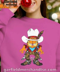 cowboy garfield what do need girl pink sweatshirt