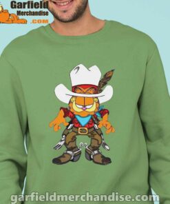 cowboy garfield what do need men green sweatshirts