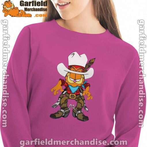 cowboy garfield what do need pink women sweatshirt