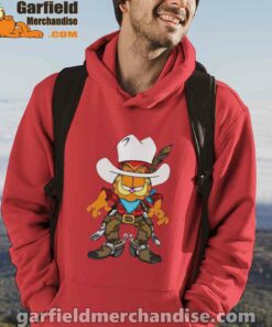 cowboy garfield what do need red men hoodie