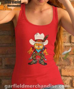 cowboy garfield what do need women tank top red female