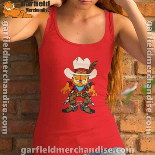 cowboy garfield what do need women tank top red female