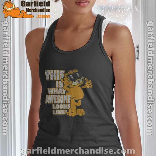 garfield awesome i’ve redefined the word black women tank top