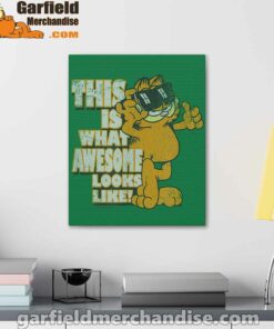 garfield awesome i’ve redefined the word green canvas