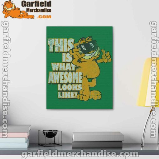 garfield awesome i’ve redefined the word green canvas