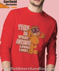 garfield awesome i’ve redefined the word men with red long sleeve