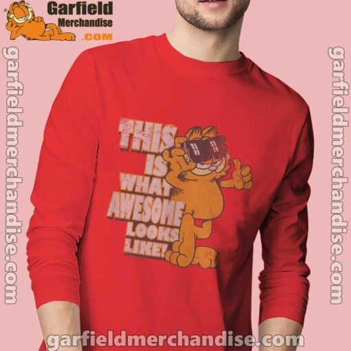 garfield awesome i’ve redefined the word men with red long sleeve