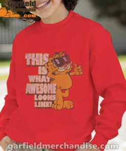 garfield awesome i’ve redefined the word red boy sweatshirt