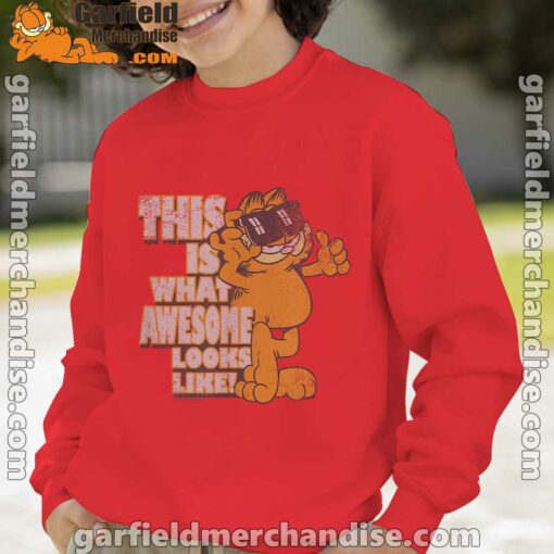 garfield awesome i’ve redefined the word red boy sweatshirt