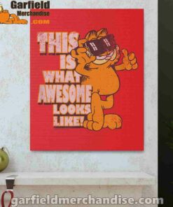 garfield awesome i’ve redefined the word red canvas