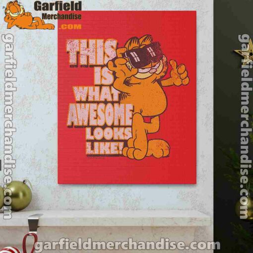 garfield awesome i’ve redefined the word red canvas