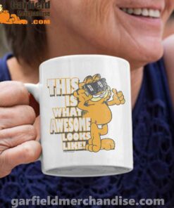 garfield awesome i’ve redefined the word white coffee mug