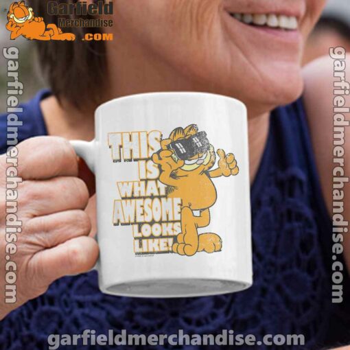 garfield awesome i’ve redefined the word white coffee mug