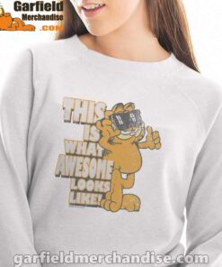 garfield awesome i’ve redefined the word white sweatshirt women