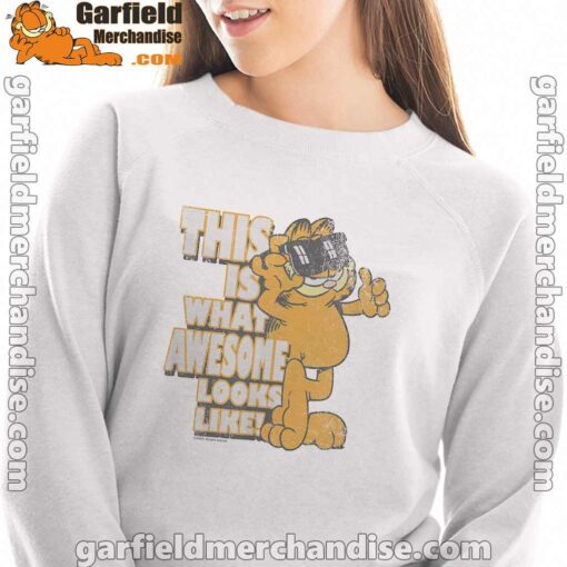 garfield awesome i’ve redefined the word white sweatshirt women