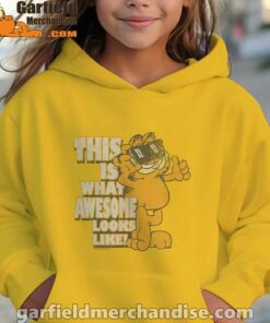 garfield awesome i’ve redefined the word yellow hoodie for kid girl