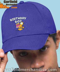 garfield birthday boy cake confetti celebration blue hat