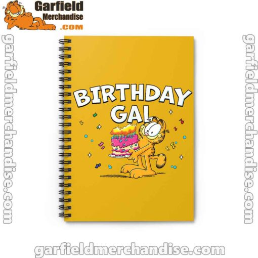 garfield birthday elebrating big chest yellow notebook