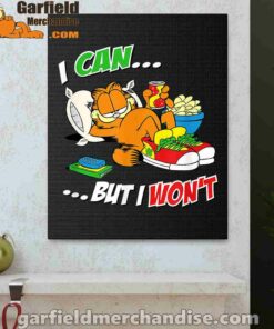 garfield can but wont black canvas