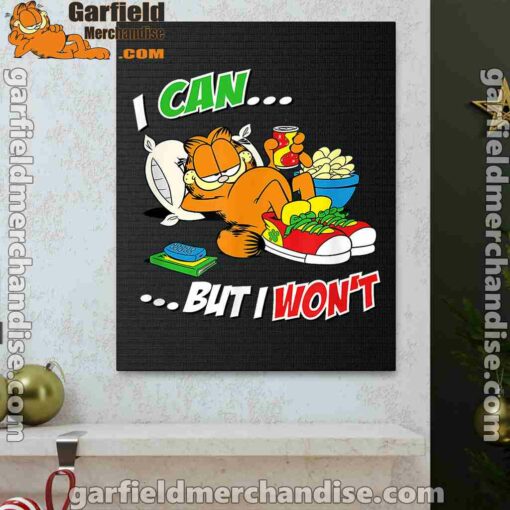 garfield can but wont black canvas