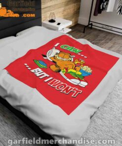 garfield can but wont red blanket