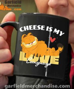 garfield cheese is my love lasagna black coffee mug