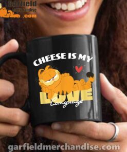 garfield cheese is my love lasagna black mug