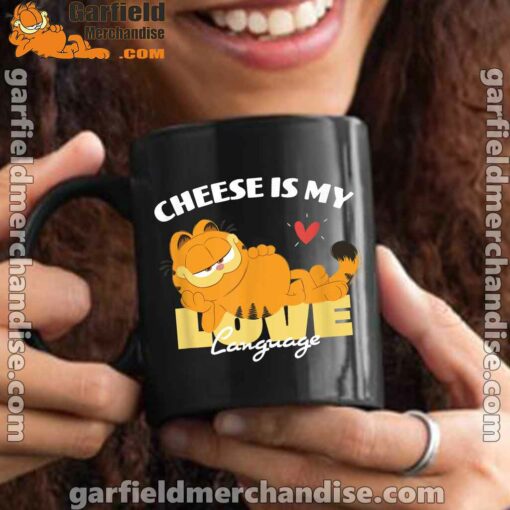 garfield cheese is my love lasagna black mug