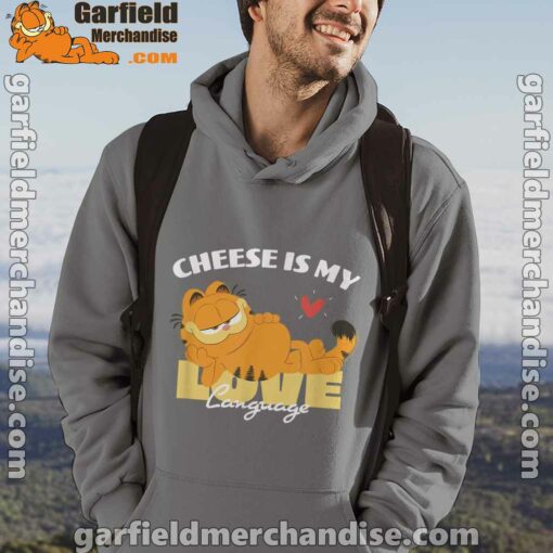 garfield cheese is my love lasagna brown men hoodie