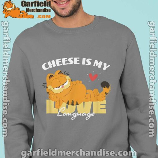 garfield cheese is my love lasagna men brown sweatshirts