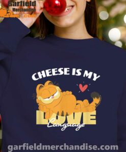 garfield cheese is my love lasagna navy sweatshirts for girl