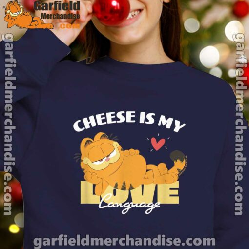 garfield cheese is my love lasagna navy sweatshirts for girl