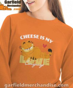 garfield cheese is my love lasagna orange sweatshirts for women