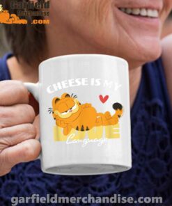 garfield cheese is my love lasagna white coffee mug