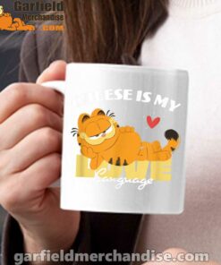 garfield cheese is my love lasagna white mug