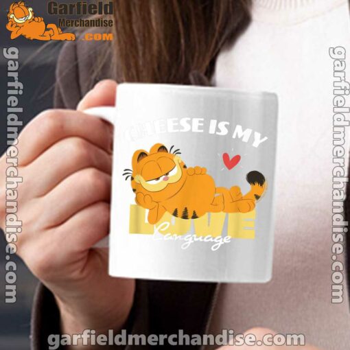 garfield cheese is my love lasagna white mug