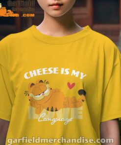 garfield cheese is my love lasagna yellow kids girl t shirts