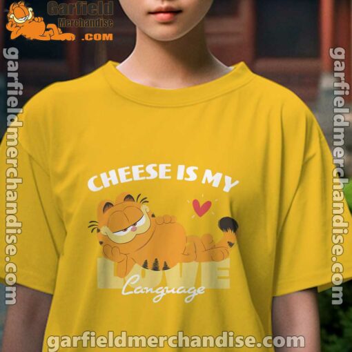 garfield cheese is my love lasagna yellow kids girl t shirts