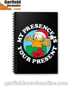 garfield christmas my presence is your present black notebook