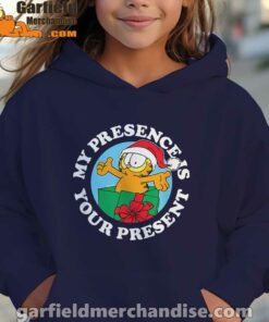 garfield christmas my presence is your present girl nany hoodie