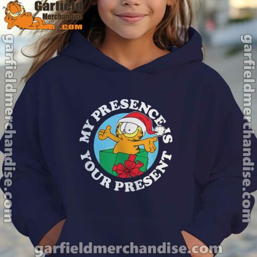 garfield christmas my presence is your present girl nany hoodie