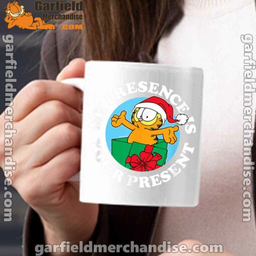 garfield christmas my presence is your present white mug